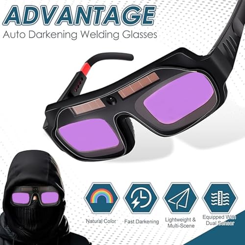 CartHome Welding Glass, Welding Goggles with Auto Darkening, Adjustable Safety Goggles for Welding Work Ideal Gift for Professional Welders To Protect Their Eyes - Image 4