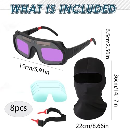 CartHome Welding Glass, Welding Goggles with Auto Darkening, Adjustable Safety Goggles for Welding Work Ideal Gift for Professional Welders To Protect Their Eyes - Image 2