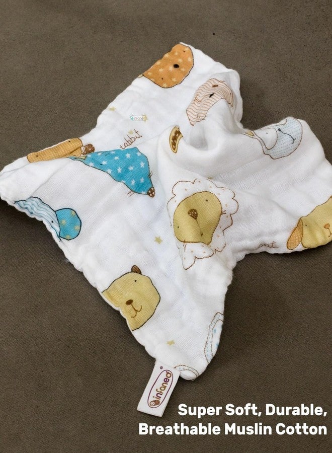 Rachna 6‑Layer Muslin Cotton Baby Washcloth Set - 169A - Pack of 3, 25×25 cm | Ultra‑Soft, Highly Absorbent & Quick‑Dry Face & Burp Napkins for Newborns, Infants & Toddler Care - Image 4