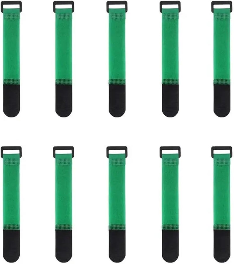 120pcs Reusable Hook Loop Nylon Straps Reverse Colored Fastening Tape Self Adhesive Cable Ties Wrap(Green) - Image 2
