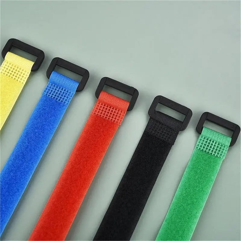 120pcs Reusable Hook Loop Nylon Straps Reverse Colored Fastening Tape Self Adhesive Cable Ties Wrap(Green) - Image 4