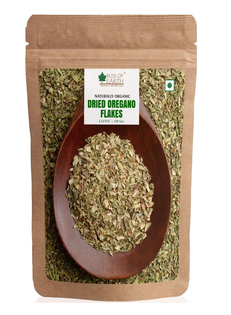 BLISS OF EARTH 100Gm Naturally Organic Dried Oregano Flakes for Seasoning On Pizza & Pasta - Image 1