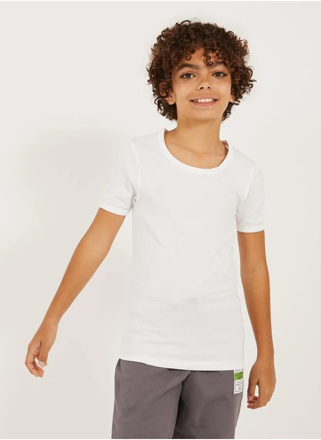 ستايلي Styli Pack of 2 - Plain Short Sleeve Vest