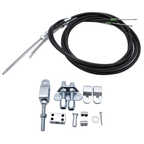 TAKPART 330-9371 Universal Emergency Parking Brake Cable Complete Kit Compatible for Internal Drum Parking Brake Assemblies Brakes - Image 1