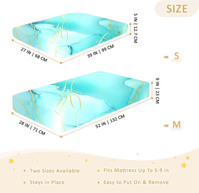 xigua Textures Baby Crib Sheets, Super Soft Combed Cotton Fitted Sheets, Breathable Skin-Friendly Baby Sheets for Standard Crib and Toddler Mattress & Playard, 52x28x9 Inch - Image 4