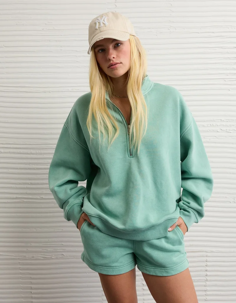 امريكان ايجل سويت شيرت فاخر للاستخدام اليومي بسحاب ربع الطول