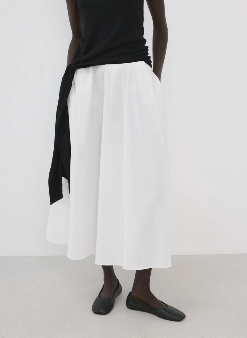 MANGO Flared cotton skirt
