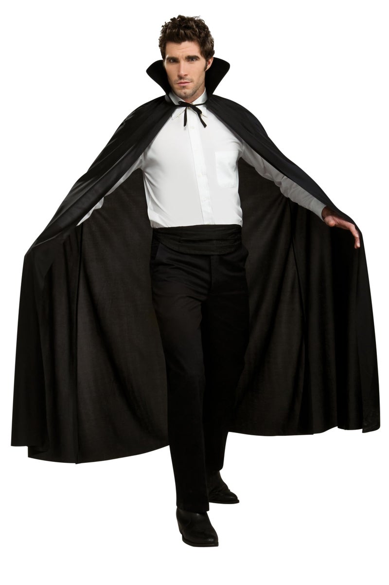 Rubies Costume Full Length Fabric Cape, Black, One Size Costume - Image 1