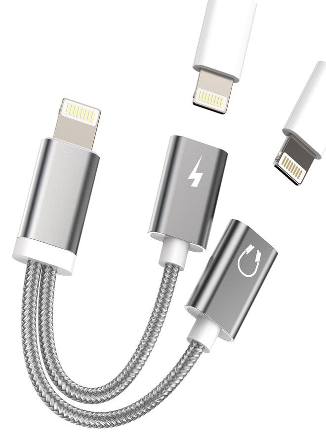 HOYULLI Dual Lightning Jack to Lightning Male Port Splitter(2in1)iphone Headphone Adapter Charge AUX Dongle Cable Adaptador MFI Certified Charging Audio Connector for 14 13 12 11 Pro Max X 7 8 Plus Ipad - Image 1