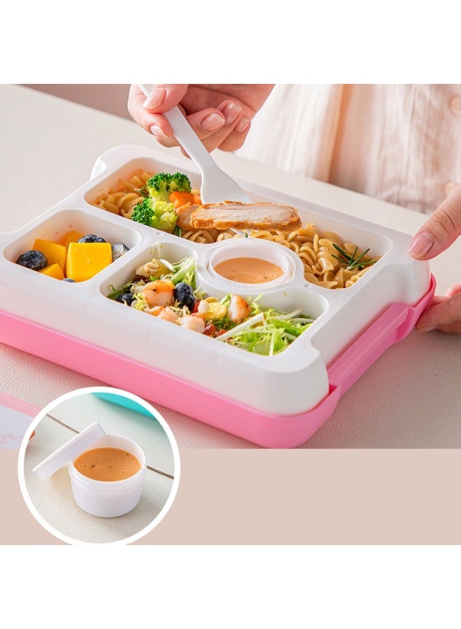 Mobcos Unicorn Pink Plastic Multi-Compartment Portable Kids Lunch Box with Secure Locking Lid for Fresh and Organized Meals - Image 3