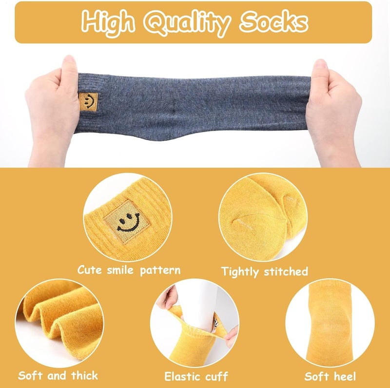 Luckam 6 Pairs Smile Face Socks, Adorable Ankle Socks with Funny Novelty Patterns, Aesthetic Smiling Face Socks for Everyday Wear, Comfortable and Stylish Socks for Women and Girls - Image 4