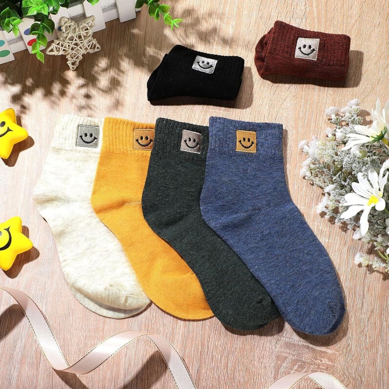 Luckam 6 Pairs Smile Face Socks, Adorable Ankle Socks with Funny Novelty Patterns, Aesthetic Smiling Face Socks for Everyday Wear, Comfortable and Stylish Socks for Women and Girls - Image 2