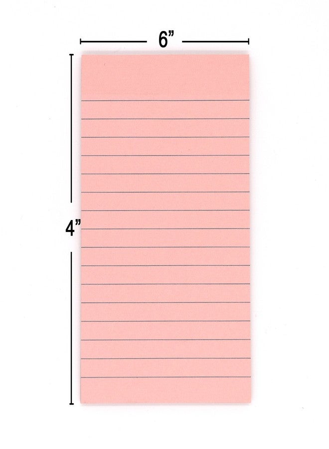 Emraw Sticky Notes Stick It Stickies, Lined Medium 4" x 6" Rectangular Pastel Watercolor Removable Self Stick On Note Memo Pad for Office, Home, School - Pack of 4 Pads - Image 2