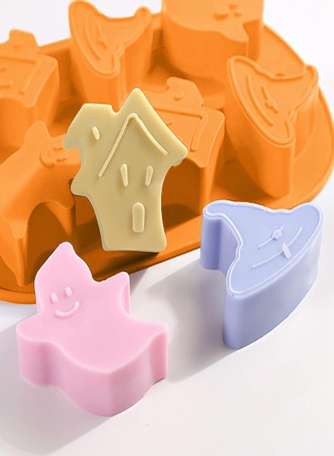 Skytail 6 Slot Silicone Halloween Cake Mould Ghost Hat Haunted House Shape Candy Chocolate Molds DIY Cookie Soap Gummy Jelly Cake Decoration Ice Cubes Tray Muffin Pan Pudding Dessert Baking Tools - Image 5