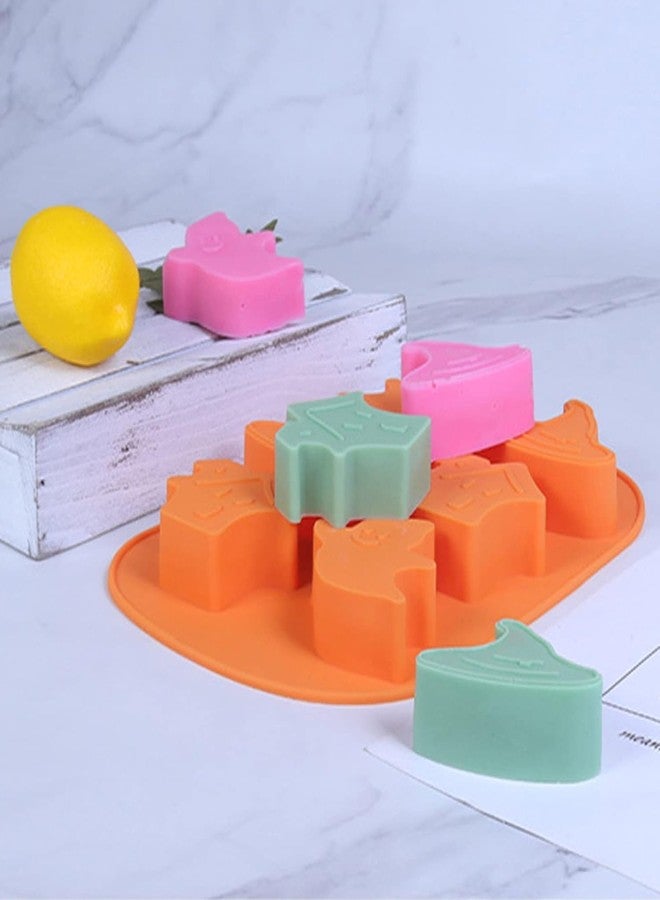 Skytail 6 Slot Silicone Halloween Cake Mould Ghost Hat Haunted House Shape Candy Chocolate Molds DIY Cookie Soap Gummy Jelly Cake Decoration Ice Cubes Tray Muffin Pan Pudding Dessert Baking Tools - Image 3