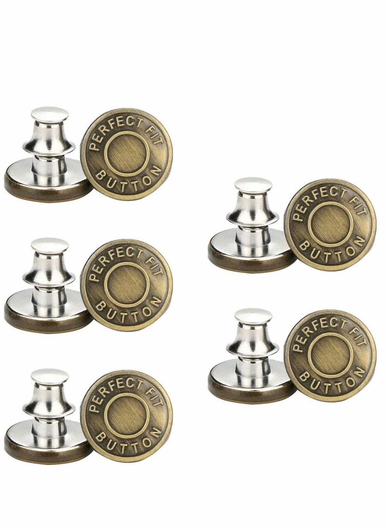 Y&D 17mm Replacement Jean Buttons No Sew Instant Button, Waist Button Adjuster, Jeans Kit to Extend - Image 1