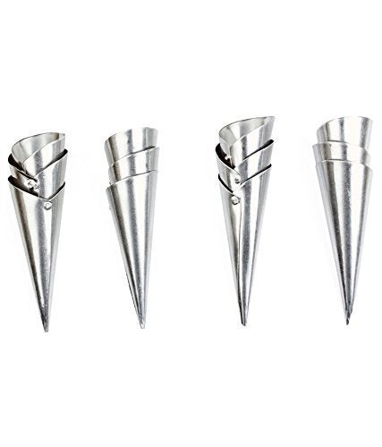 Choco Decor Aluminum Conical Spiral Baking Cone 15X55Cm Silver 3 Nos Pack of 12 - Image 1