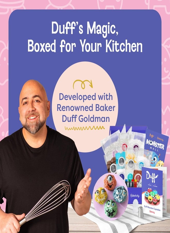 Baketivity Duff Monster Cupcakes Baking Kit - Duff Goldman x Kits for Kids, Teens & Adults with Pre-Measured Ingredients & Kid-Friendly Instructions - DIY Cupcake Mix Baking Set - Family Activity Gift - Image 5