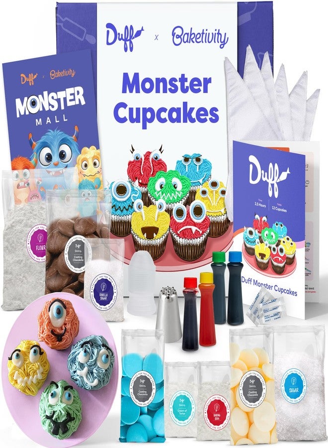 Baketivity Duff Monster Cupcakes Baking Kit - Duff Goldman x Kits for Kids, Teens & Adults with Pre-Measured Ingredients & Kid-Friendly Instructions - DIY Cupcake Mix Baking Set - Family Activity Gift - Image 1