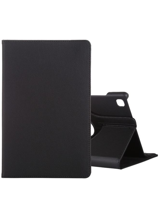 HuHa - Case Cover For Samsung Galaxy Tab A7 T500 Litchi Texture Horizontal Flip 360 Degrees Rotation Leather Case with Holder Black - Image 1