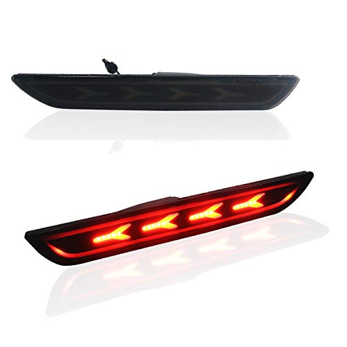 TurningMax Smoke Lens 48-SMD Red Rear Side Maker LED Lights For 2015-2019 Ford Mustang - Image 3