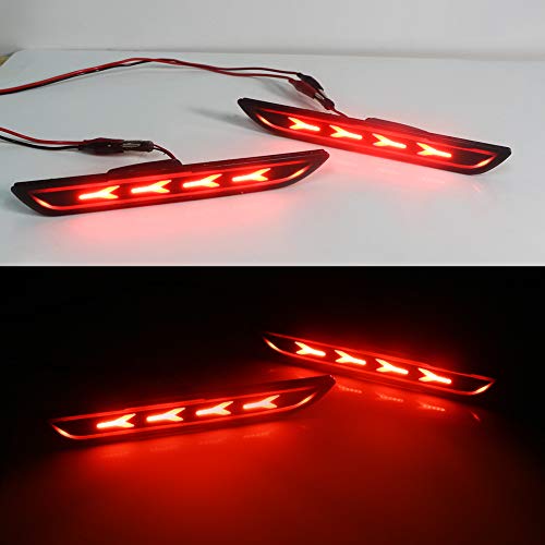 TurningMax Smoke Lens 48-SMD Red Rear Side Maker LED Lights For 2015-2019 Ford Mustang - Image 4