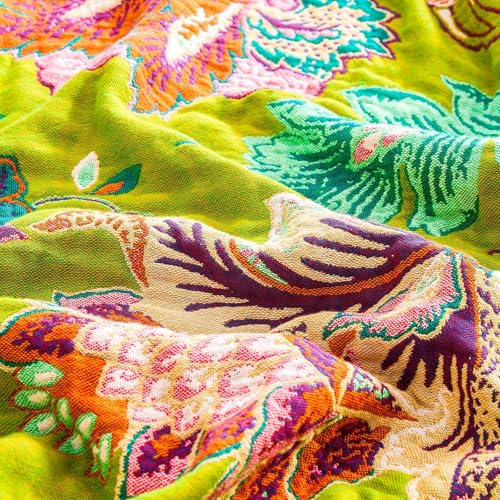XIBLC Fall Throw Blanket, 100% Cotton Soft Rustic Boho Throw Blanket for Bed, 80"x90" Farmhouse Decor Bed Flower Blankets, Light Weight Reversible Bohemian Throw Quilt - Image 5