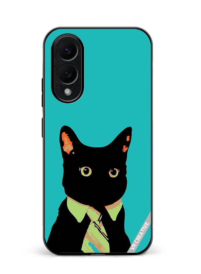 VR CREATIVE Protective Case Cover For Samsung Galaxy S25 Edge Business Cat Design Multicolour