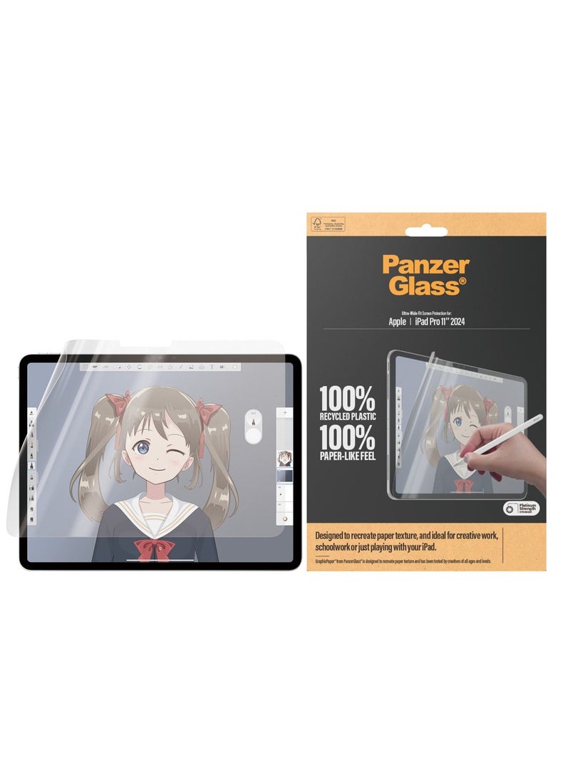 PanzerGlass GraphicPaper Screen Protector for Apple iPad Pro 11" M4 2024| For Drawing/Sketching/Designing, Anti-Glare Scratch Protection, Works with Apple Pencil & Other Stylus - Image 1