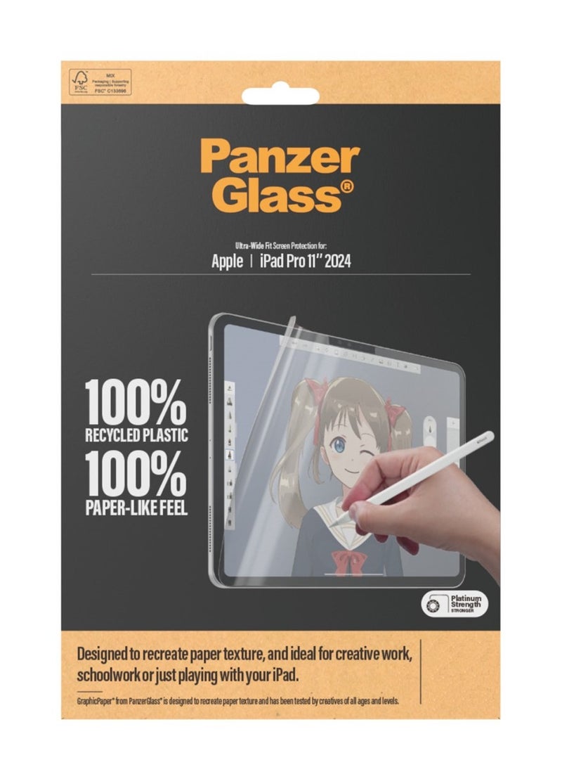 PanzerGlass GraphicPaper Screen Protector for Apple iPad Pro 11" M4 2024| For Drawing/Sketching/Designing, Anti-Glare Scratch Protection, Works with Apple Pencil & Other Stylus - Image 2