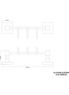 Saray Banyo Saray Bathroom Alegra Hanger 3 Pieces  - Image 2