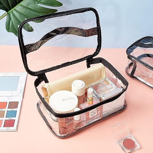 LYF5STAR Transparent Clear Cosmetic Pouches (8.3"x5"x3.5") with Double Zipper and Handle for Women/Men/Girls-Suitable for Travel, Carry Makeup, Jewellery, Toiletry Bag - Multi Color 1 - Image 4