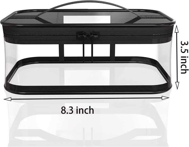 LYF5STAR Transparent Clear Cosmetic Pouches (8.3"x5"x3.5") with Double Zipper and Handle for Women/Men/Girls-Suitable for Travel, Carry Makeup, Jewellery, Toiletry Bag - Multi Color 1 - Image 2