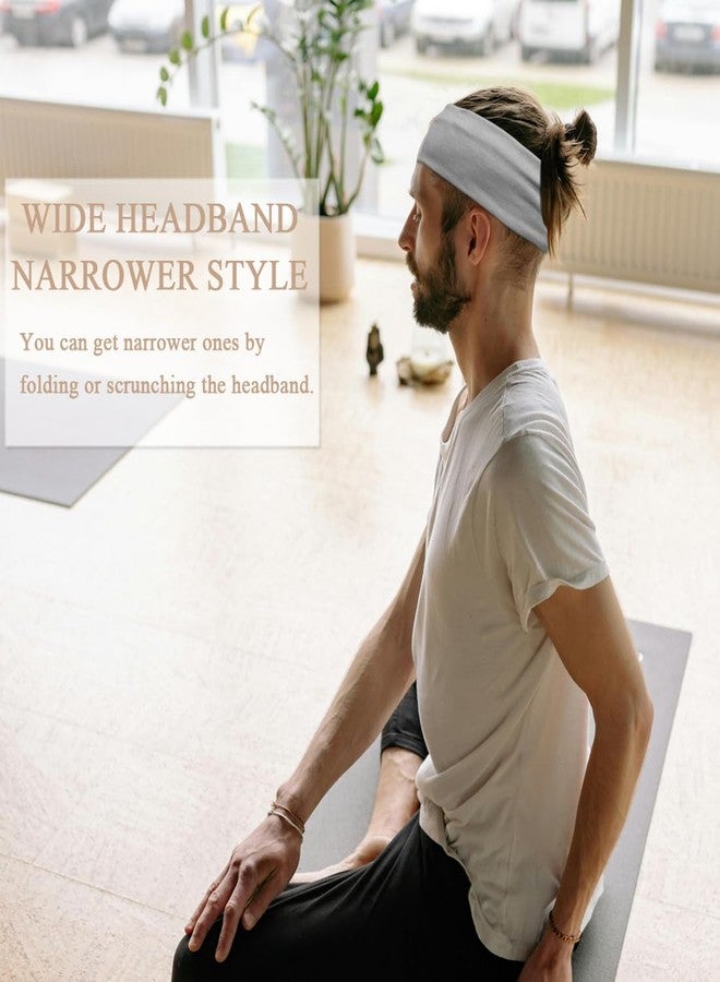 YONUF Wide Headbands For Women Stretchy Headband Workout Head Bands For Women's Hair Band Non Slip Head Wrap 6 Pack - Image 3
