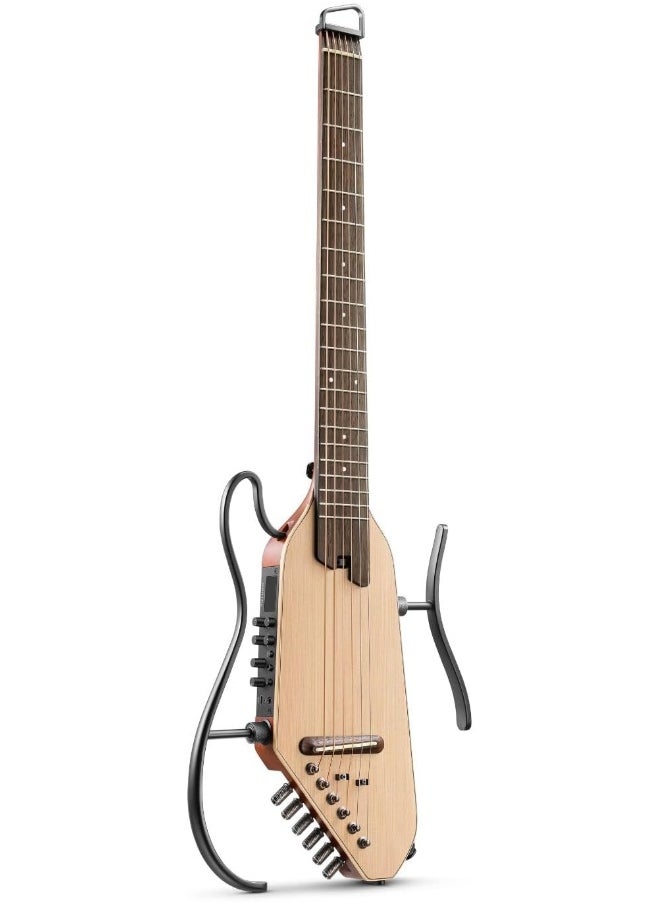 Donner - Donner Acoustic Electric Guitar HUSH I PRO Travel Guitar with Multiple Effect Modes Smart Guitarra Kit of Earphone, Gig Bag, Strap, Charging Cable - Image 1