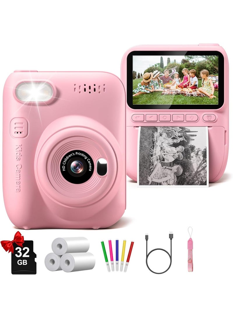 Gofunly Instant Print Camera for Kids, 3.0" HD 1080P Digital Video Cameras with 3 Rolls of Printer Paper for Toddler, Birthday Gifts Toy for 3 4 5 6 7 8 9 10 Year Old Girls Boys with 32GB SD Card-Pink - Image 5