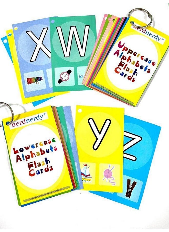 nerdnerdy - NERDNERDY Uppercase and Lowercase Alphabet Flashcards, Educational Cards for Kids - Image 1