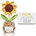 Gossby Mothers Day Basket Stuffers Gift for Mom from Daugher Son Kids MOM I Love You Sunflower Crochet Cute Christmas Birthday Gift for Mama Knitted Crochet Doll with Message - Image 3