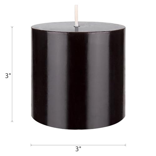 Mega Candles 1 pc Unscented Solid Black Pillar Candles, Hand Poured Premium Wax Candle 3 Inch x 3 Inch, Home Décor, Spas, Weddings, Occasions, Party, Centerpieces, Holidays, Vigils, Prayers - Image 2