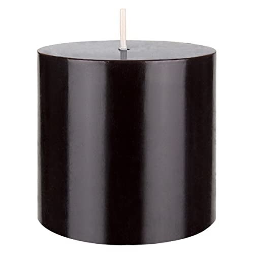 Mega Candles 1 pc Unscented Solid Black Pillar Candles, Hand Poured Premium Wax Candle 3 Inch x 3 Inch, Home Décor, Spas, Weddings, Occasions, Party, Centerpieces, Holidays, Vigils, Prayers - Image 1