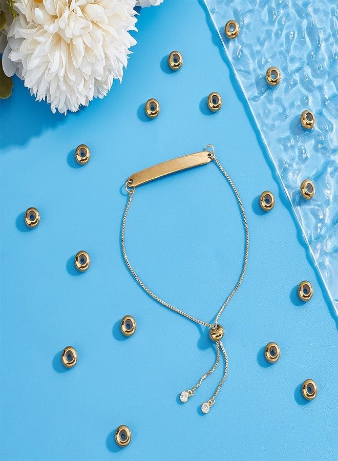 UNICRAFTALE 20Pcs 8mm Stainless Steel Spacer Beads with Rubber Inside Golden Slider and Stopper Beads for Jewelry Findings - Image 2