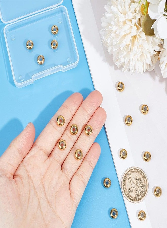 UNICRAFTALE 20Pcs 8mm Stainless Steel Spacer Beads with Rubber Inside Golden Slider and Stopper Beads for Jewelry Findings - Image 4