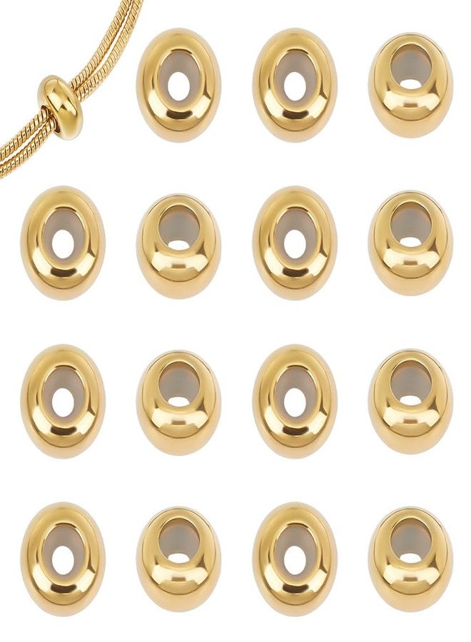 UNICRAFTALE 20Pcs 8mm Stainless Steel Spacer Beads with Rubber Inside Golden Slider and Stopper Beads for Jewelry Findings - Image 1