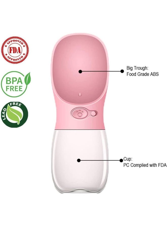 Mumoo Bear Dog Water Bottle, Leak Proof Portable Puppy Water Dispenser with Drinking Feeder for Pets Outdoor Walking, Hiking, Travel (12oz Pink) - Image 4