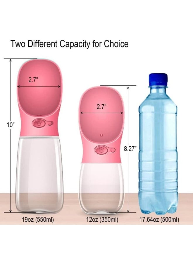 Mumoo Bear Dog Water Bottle, Leak Proof Portable Puppy Water Dispenser with Drinking Feeder for Pets Outdoor Walking, Hiking, Travel (12oz Pink) - Image 2