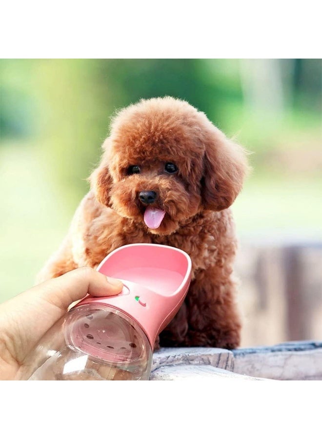 Mumoo Bear Dog Water Bottle, Leak Proof Portable Puppy Water Dispenser with Drinking Feeder for Pets Outdoor Walking, Hiking, Travel (12oz Pink) - Image 3