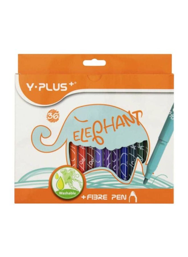 واي بلس أقلام فايبر Elephant – 36 قطعة - Image 1