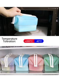 KASTWAVE Reusable Silicone Bags - Leakproof & Airtight Microwave & Dishwasher Safe Freezer Stand up Silicone Reusable Food Bags Silicone Storage Bags  Freezer, Oven, Microwave, Dishwasher Safe(1.5L) (BLUE)  - Image 4