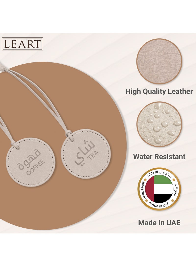 LeArt Dallah Flask Tags - Dallah Coffee Pot, Tea and Coffee Tag | Dallah Tags (Camel - Set of 2)  - Image 3