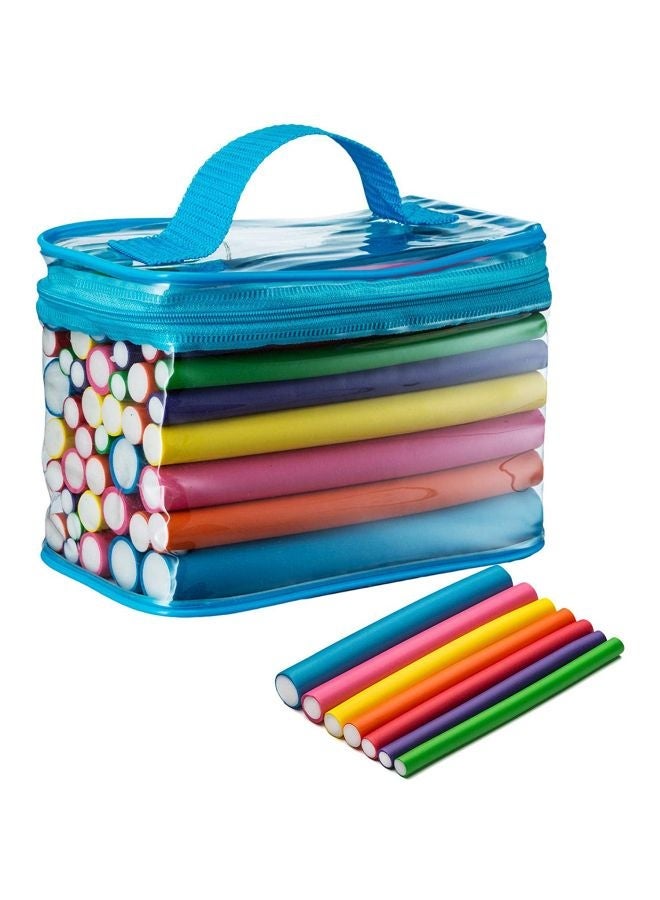 TRADERPLUS Pack Of 42 Foam Curling Rollers Rods Multicolour Blue round - Image 1